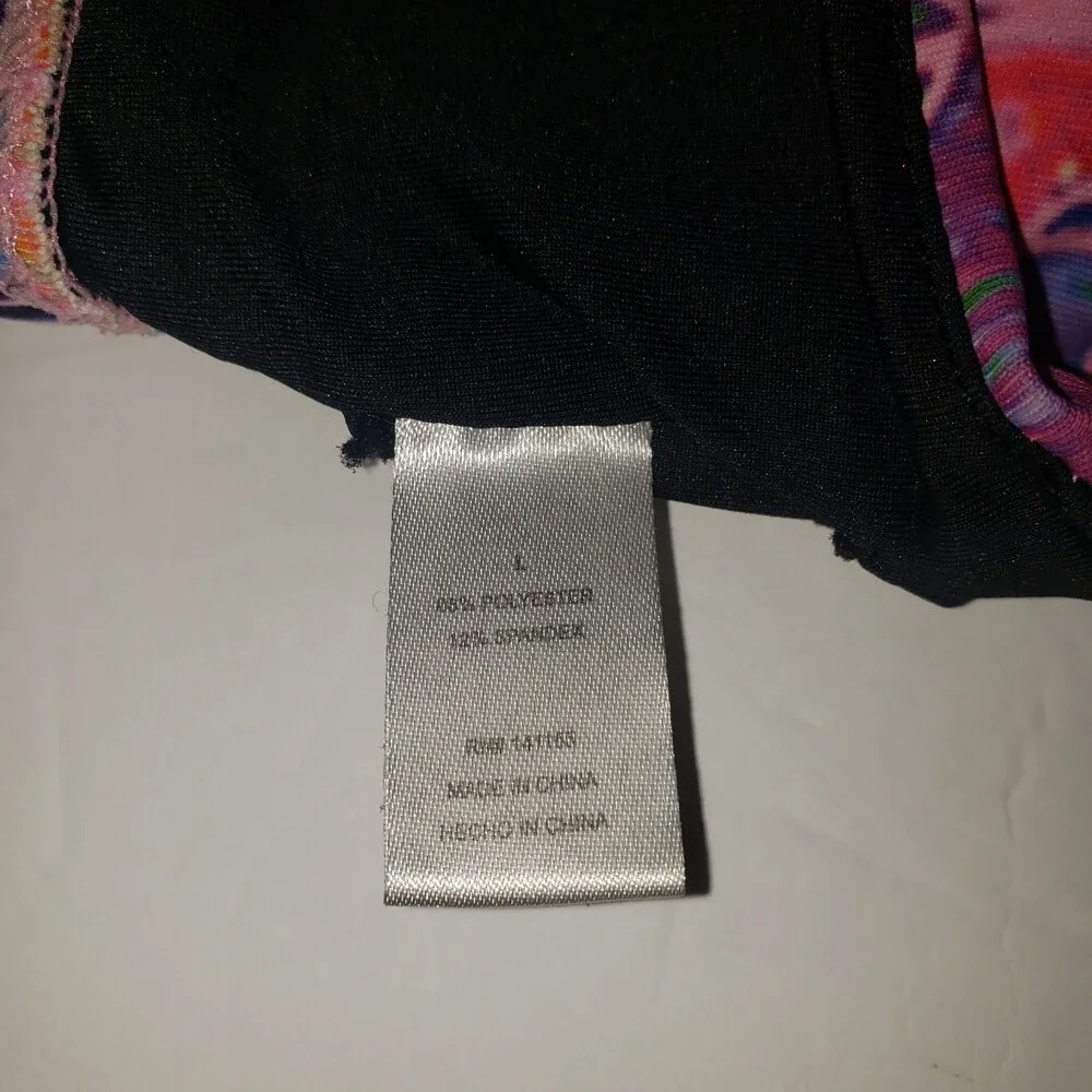 NORTH STAR Abstract Print Strappy Back Swimsuit Top Girl's Size Large
